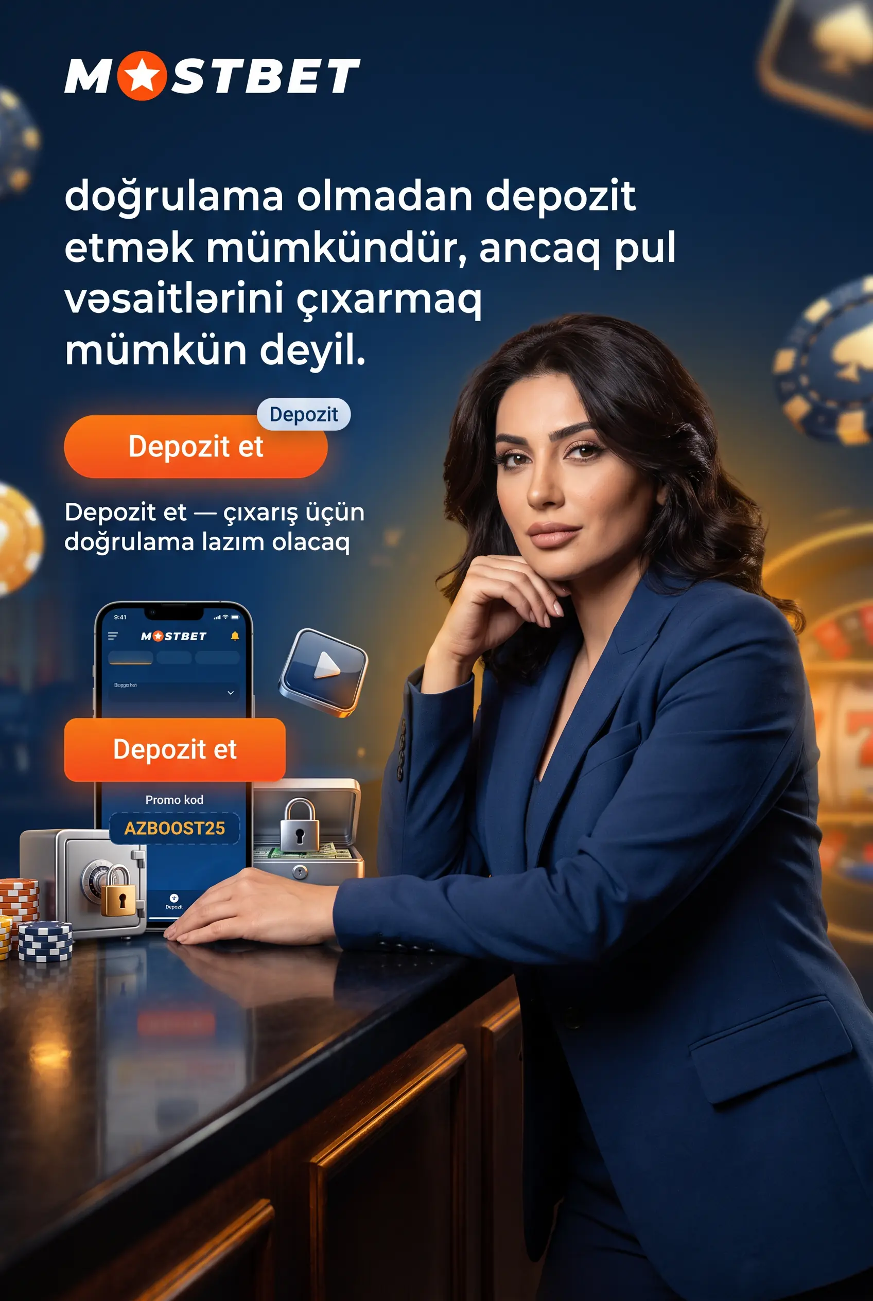 Doğrulama olmadan depozit və pul çıxarışı haqqında sual